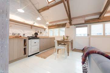 The bespoke kitchen and dining area.