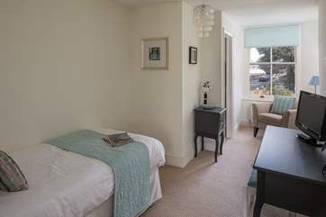Bedroom 3 is a very pleasant and spacious single room, with a fabulous estuary view - not forgetting your very own en suite shower-room and TV.