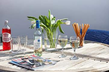Enjoy a chilled drink in the sun with a light snack and a read of a magazine or favourite book