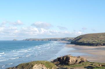 Perranporth has a massive sandy beach and is great for surfing, sandcastles and dog walking.