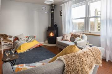 A big wood-burner to toast your toes.