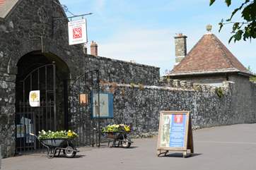 The abbey and gardens in the nearby hilltop town of Shaftesbury.