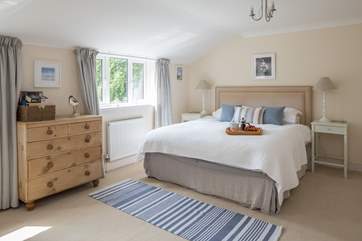 Bedroom 1 offers a glorious super-king size bed, which can also be configured as twins on request.