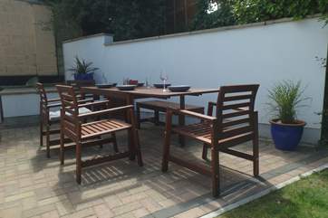 Alfresco eating on the back terrace.