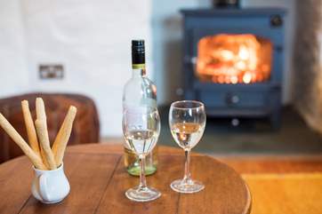 Relax in front of the fire.