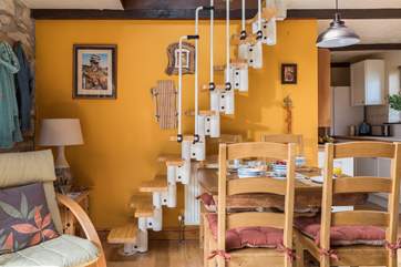 The very steep stairs which take you up to the snug area, recommended for older children only.