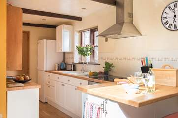 The kitchen-area, with all you need to dine in style.