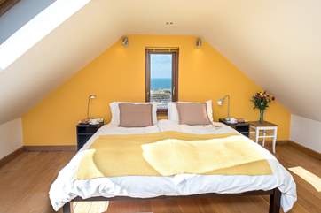 Bedroom 3 takes pride of place at the top of the house.