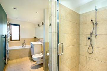 The fabulous family bathroom on the first floor which also has a separate shower.