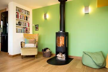 Unwind and relax in front of the wood-burner after an exciting day out exploring the coast.