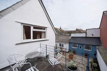 The view on to the courtyard from the sun terrace.