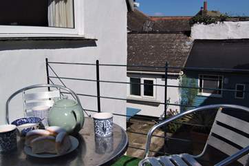 Steps lead up to the raised sitting-area, which overlooks your private enclosed terrace and captures the morning sun - the best place for a leisurely breakfast.