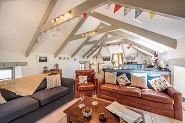 The reverse level living area is all open plan.