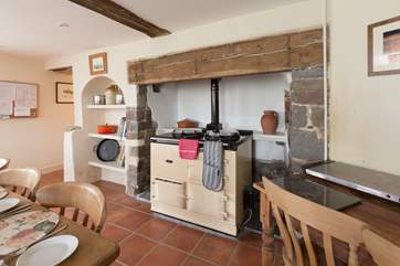 Of course a kitchen in a property like this would not be complete without an Aga. There is an electric oven and hob as well.