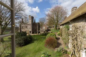 This is the view from the side window of the master bedroom - how stunning to be able to see a real-life castle!