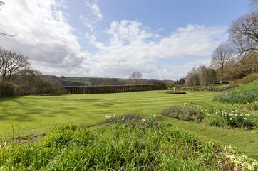 This is the view over the castle grounds to the valley beyond.