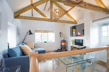 Looking from the kitchen-area to the open plan living space.