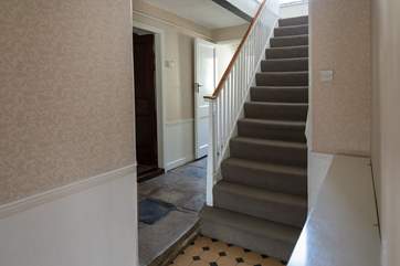 This house is so spacious and still has some of the original stone flooring.