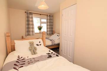 The twin bedroom is lovely and cosy.