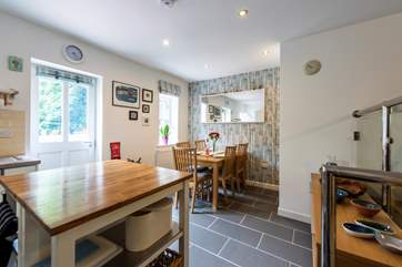 Looking from the kitchen to the dining-area.