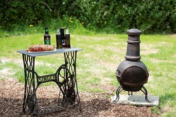 With a chiminea too.