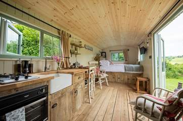 The spacious interior is just as stunning as the setting.