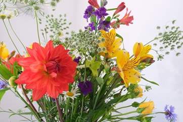 A nice touch of local grown flowers.