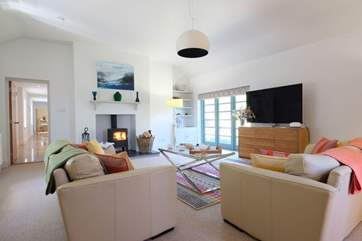 A cosy wood-burner for those cooler evenings.