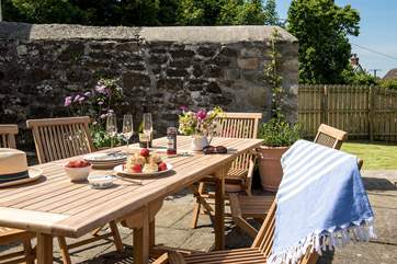 Enjoy the best of the Cornish sunshine with meals on the patio.