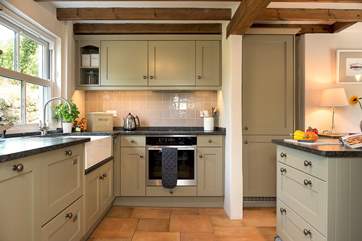The country-style kitchen.