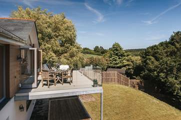 Views over the garden and beyond from the balcony.