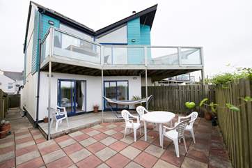 The patio is accessed via the two double bedrooms and the balcony is on the first floor.