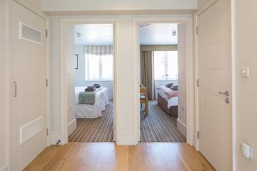 The entrance hall leads off into the two bedrooms and family bathroom.
