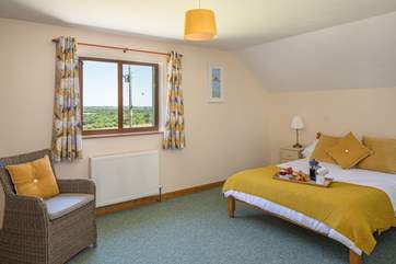 Bedroom 1 has fabulous countryside views.