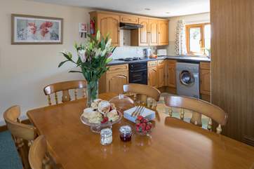 This splendid dining-table is a great place to dine as a family.