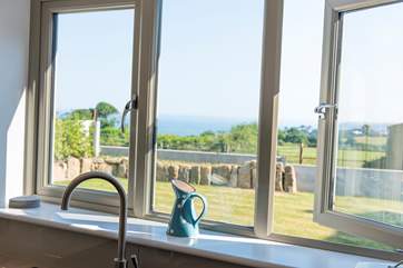 A lovely sea view from the kitchen and sitting-area.