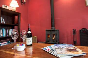 The toasty wood-burner makes this a great retreat at any time of the year.