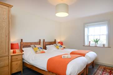 This ground floor bedroom has 'zip and link' beds making either a twin room or a king-size double.