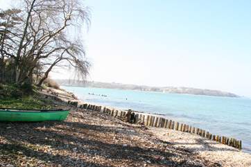The idyllic Ducie beach accessed from an unmade road in Bembridge village centre