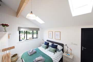 Looking down at the bedroom-area from the living-area.