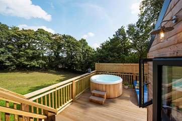 The fabulous Barney's Cabin set on the edge of a peaceful wooded valley in the grounds of the owners' home and Newham House Cottage (all completely detached).