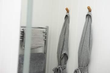 Towels and dressing gowns are provided too.