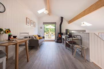 The fabulous split-level interior is light, spacious and beautifully finished.