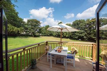 Sat overlooking a peaceful meadow, Barney's Cabin is a very special retreat for two.