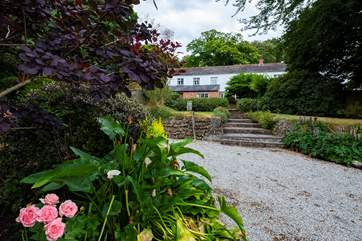 Looking from the lower garden up to the house.