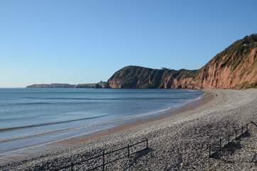 The stunning red cliffs of the Jurassic coastline at Sidmouth.