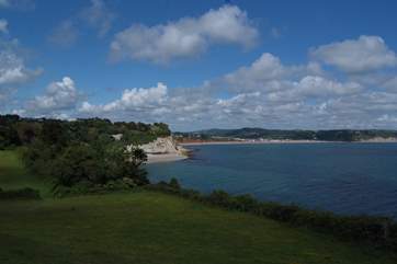 The coastal stunning path leads up to Beer Head and from there you can look back along the Jurassic Coast into Dorset.