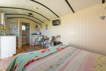 The pretty interior has a homely feel.