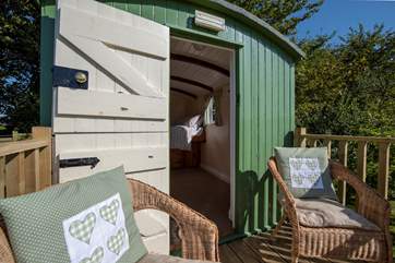 Take the chairs out onto the raised deck and enjoy the countryside outlook.