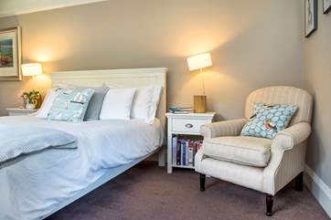 Bedroom 1 has a super comfy king-size bed.